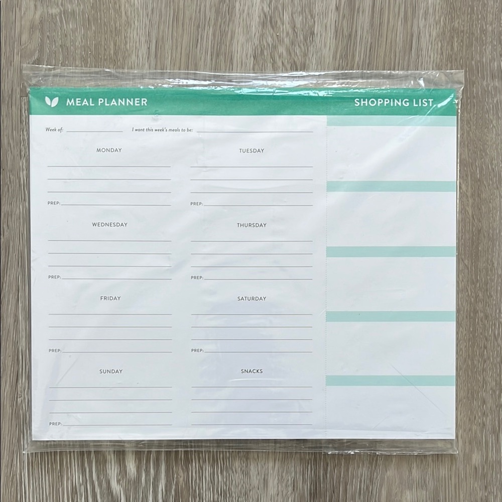 Weekly Meal Planner and Shopping List Pad